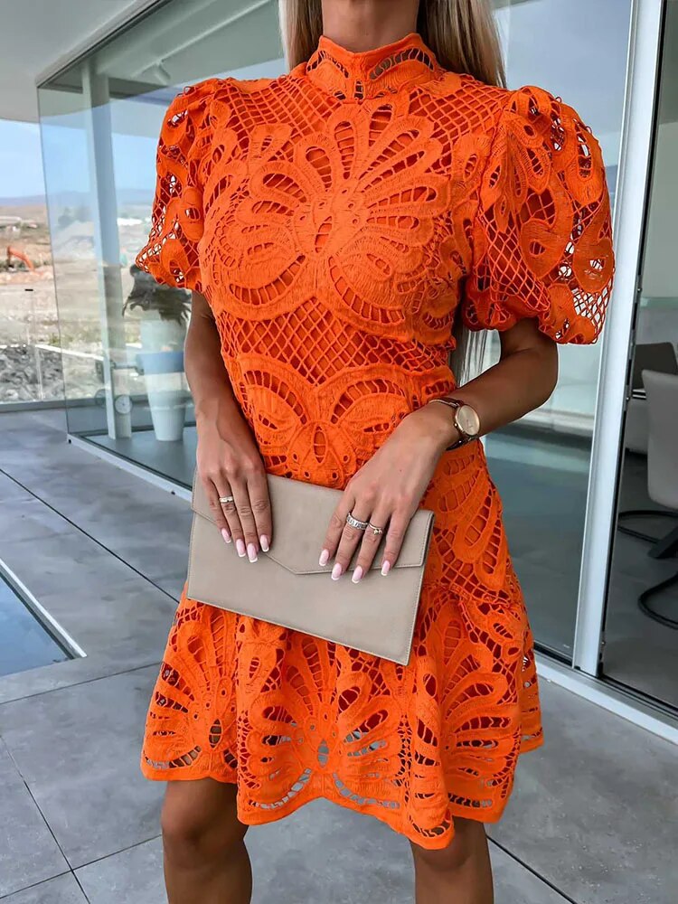 Women's Lace Midi Evening Dress