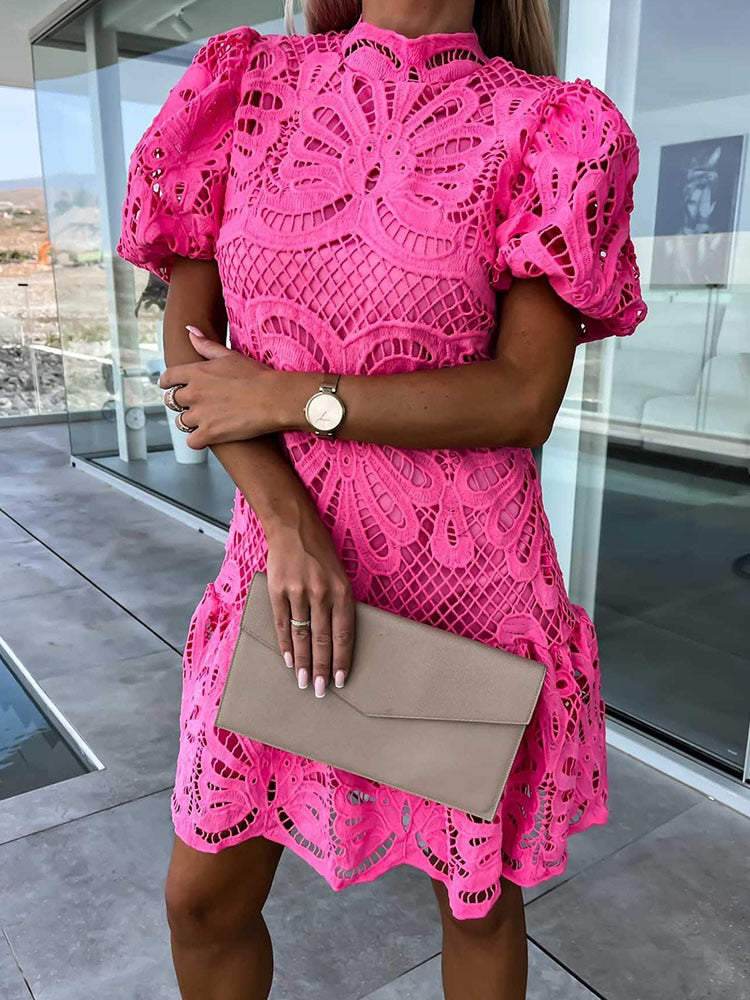 Women's Lace Midi Evening Dress