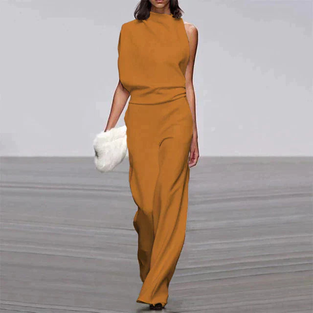 Wide-leg jumpsuit for women | An elegant one-shoulder