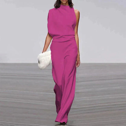Wide-leg jumpsuit for women | An elegant one-shoulder