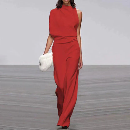 Wide-leg jumpsuit for women | An elegant one-shoulder