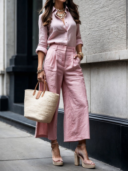 Women's Casual Pants and Top Outfit Set - Olytrend