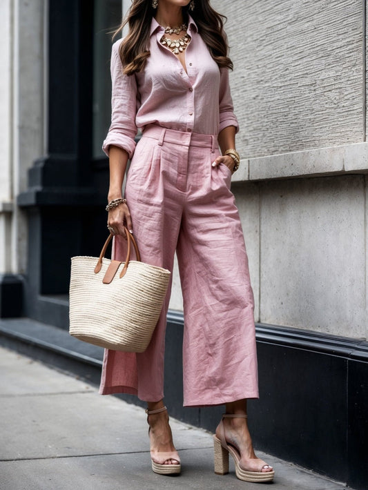 Women's Casual Pants and Top Outfit Set - Olytrend
