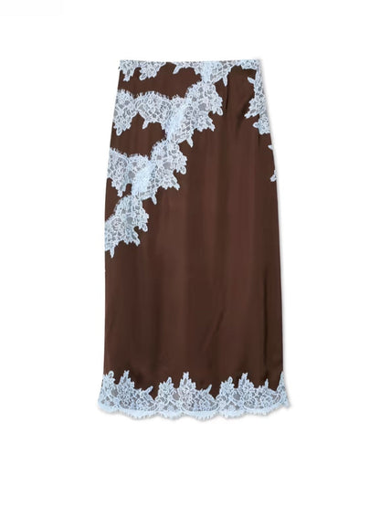 Beautiful Lace Trimmed Top and Skirt Set