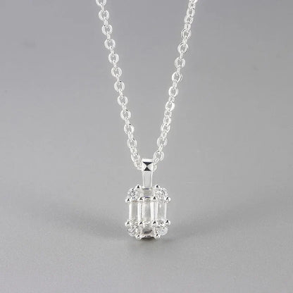 Zircon Cube Pendant Necklace Women made of Copper