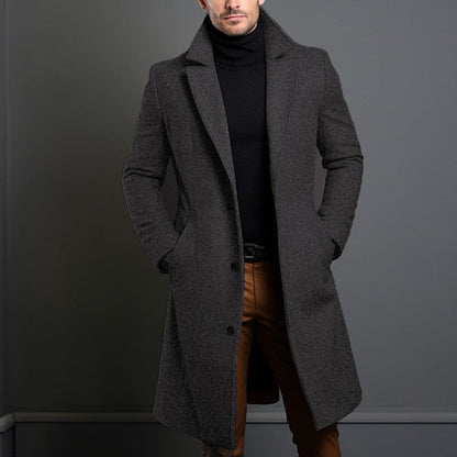 Aleksander - Wool men's coat with a straight cut
