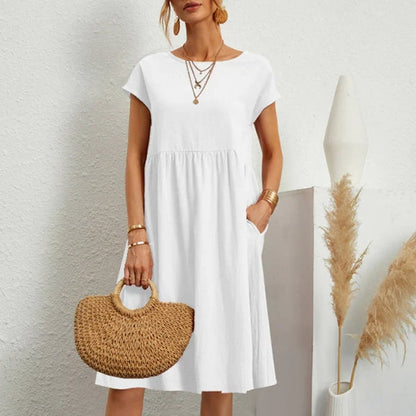 Women's Hannah Cotton Dress, Round Neck
