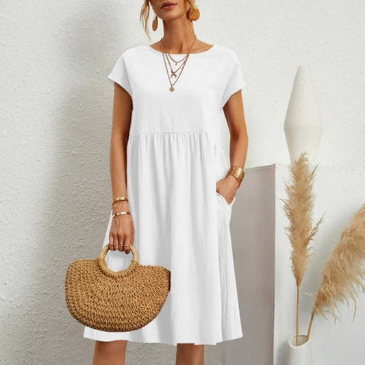 Women's Hannah Cotton Dress, Round Neck