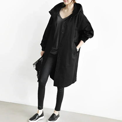 Blesyn hooded long windbreaker
