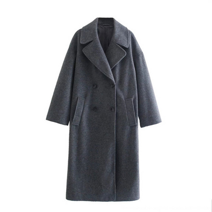 Zinaida | Long Crossed Coat for Women — Urban Style & Guaranteed Confidence