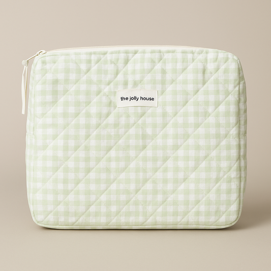 Checked Patterned Makeup Storage Bag - Olytrend
