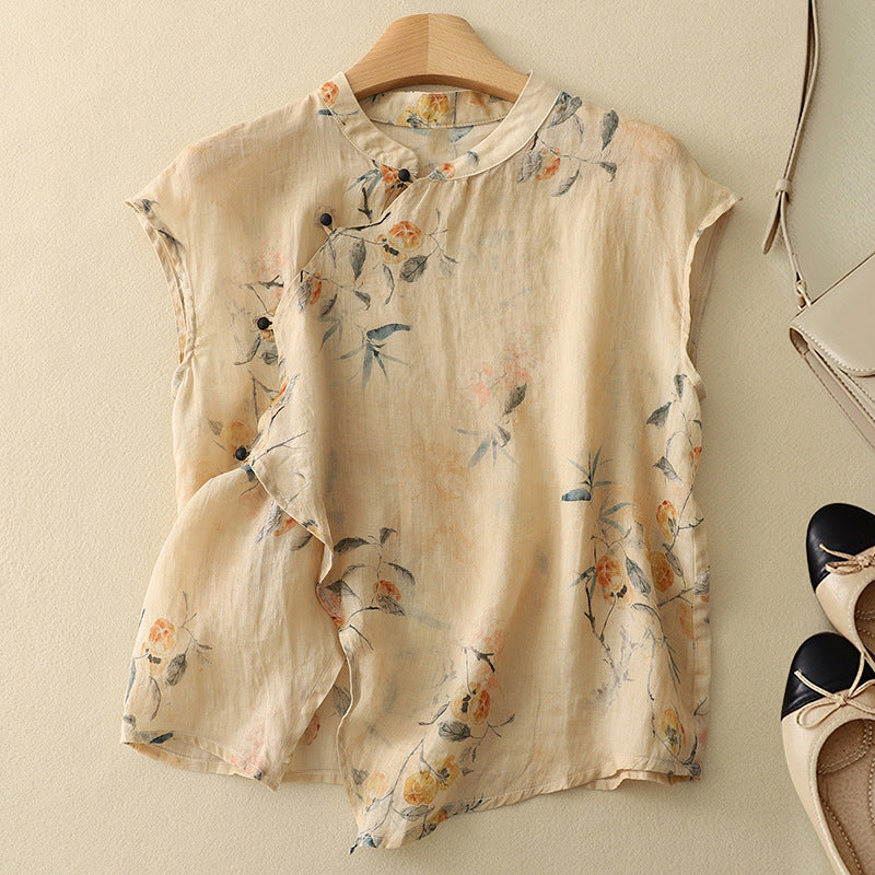 Women's Summer Floral Tank Top Blouse - Olytrend