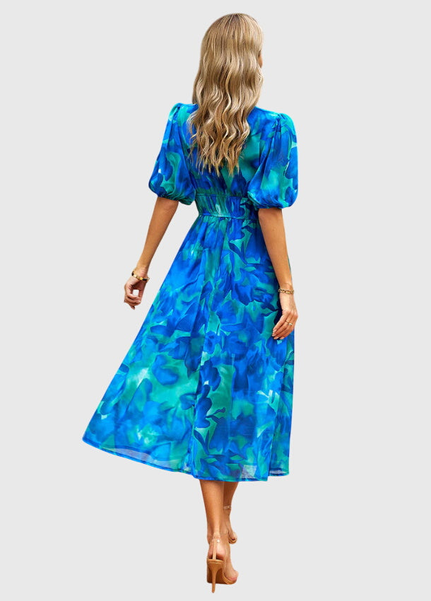 Chic Floral Knee Length Dress