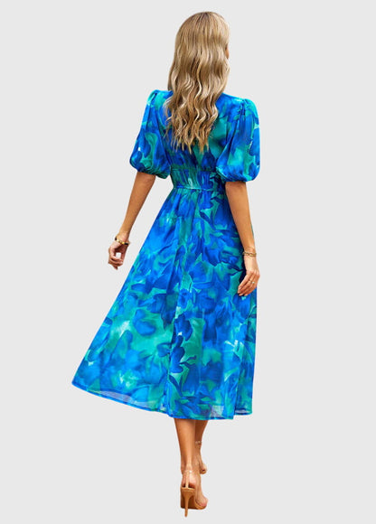 Chic Floral Knee Length Dress