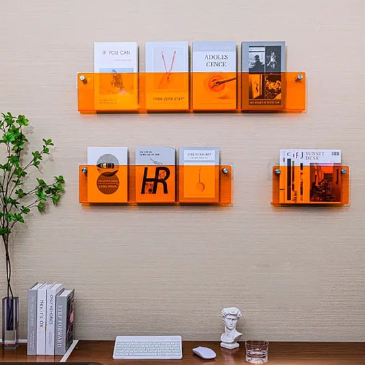 Wall shelf Transparent acrylic magazine holder