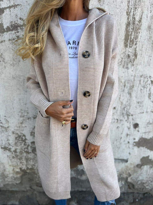 Women's Cozy Oversized Hooded Cardigan - Olytrend