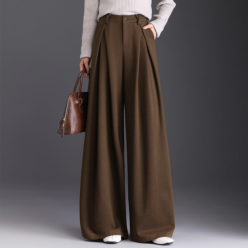 Warm Beige | High Waist Flared Leg Women's Pants - Olytrend