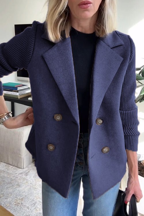 Women's Double-Breasted Blazer | Knitted