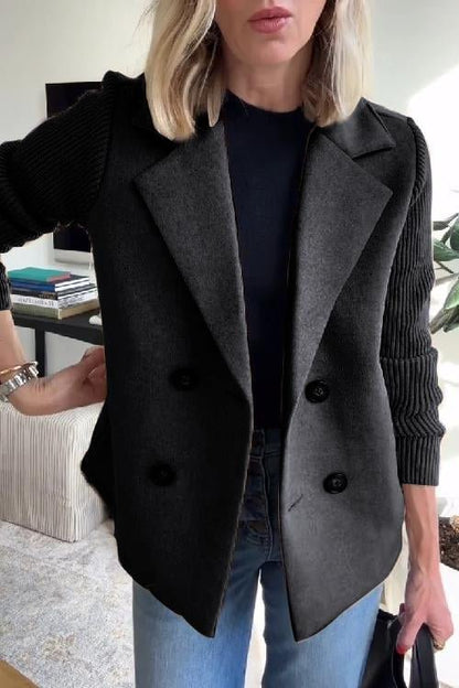Women's Double-Breasted Blazer | Knitted