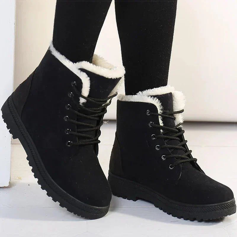 Warm Faux Fur Insulated Snow Boots - Olytrend