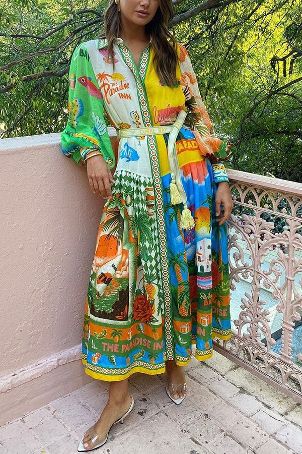 Beatrix | Elegant Printed Long-Sleeve Dress for Women