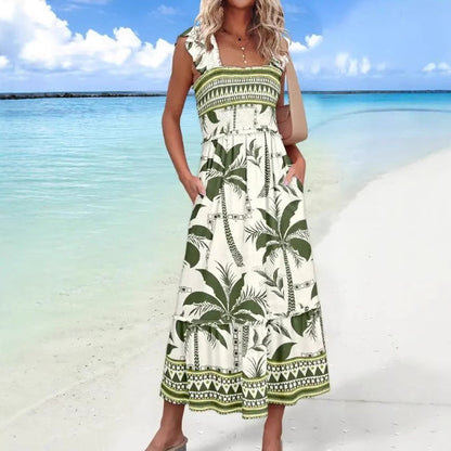 Casual Floral Summer Midi Dress for Women - Olytrend