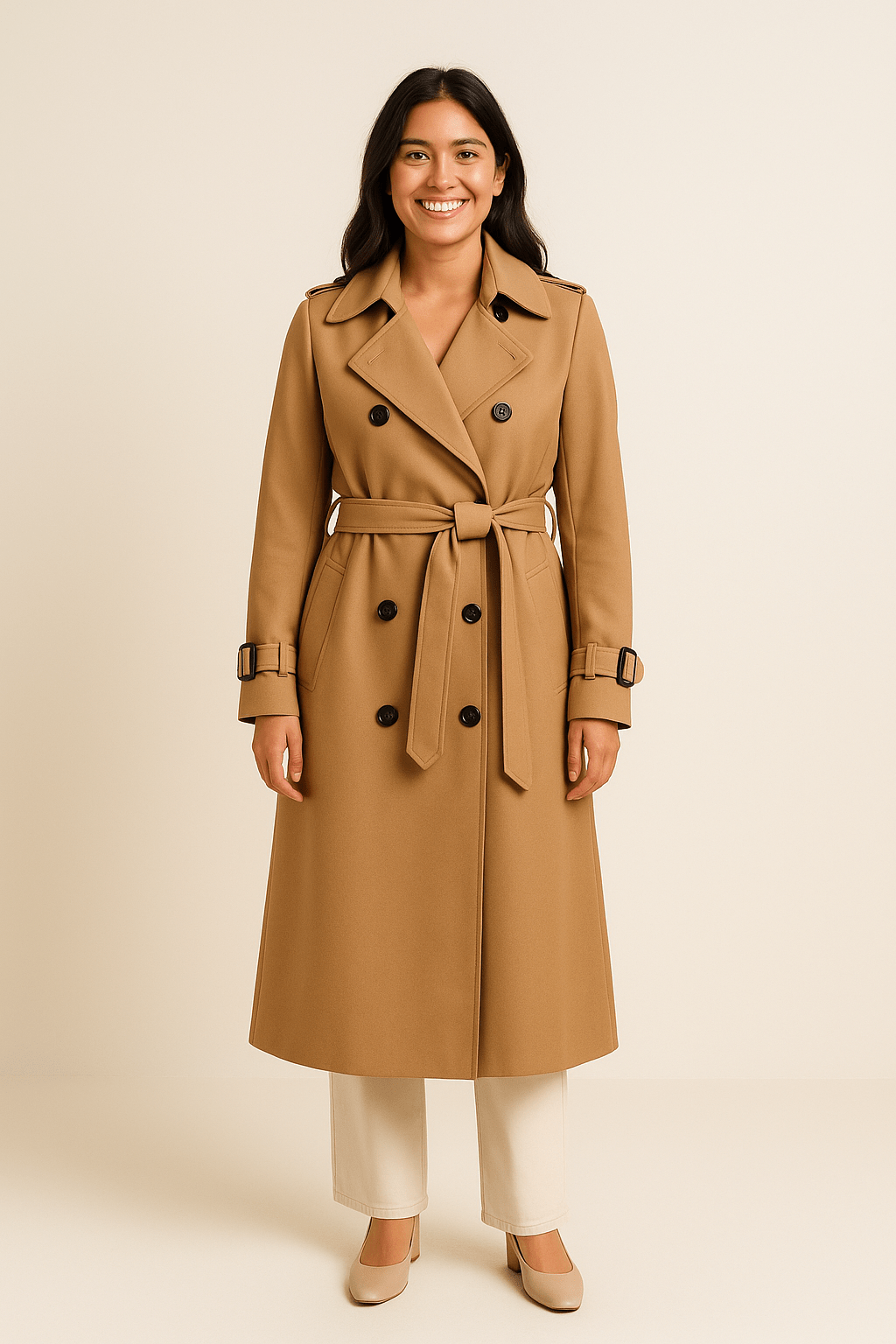 Women’s Tailored Trench Coat | Belted Mid-Length Style