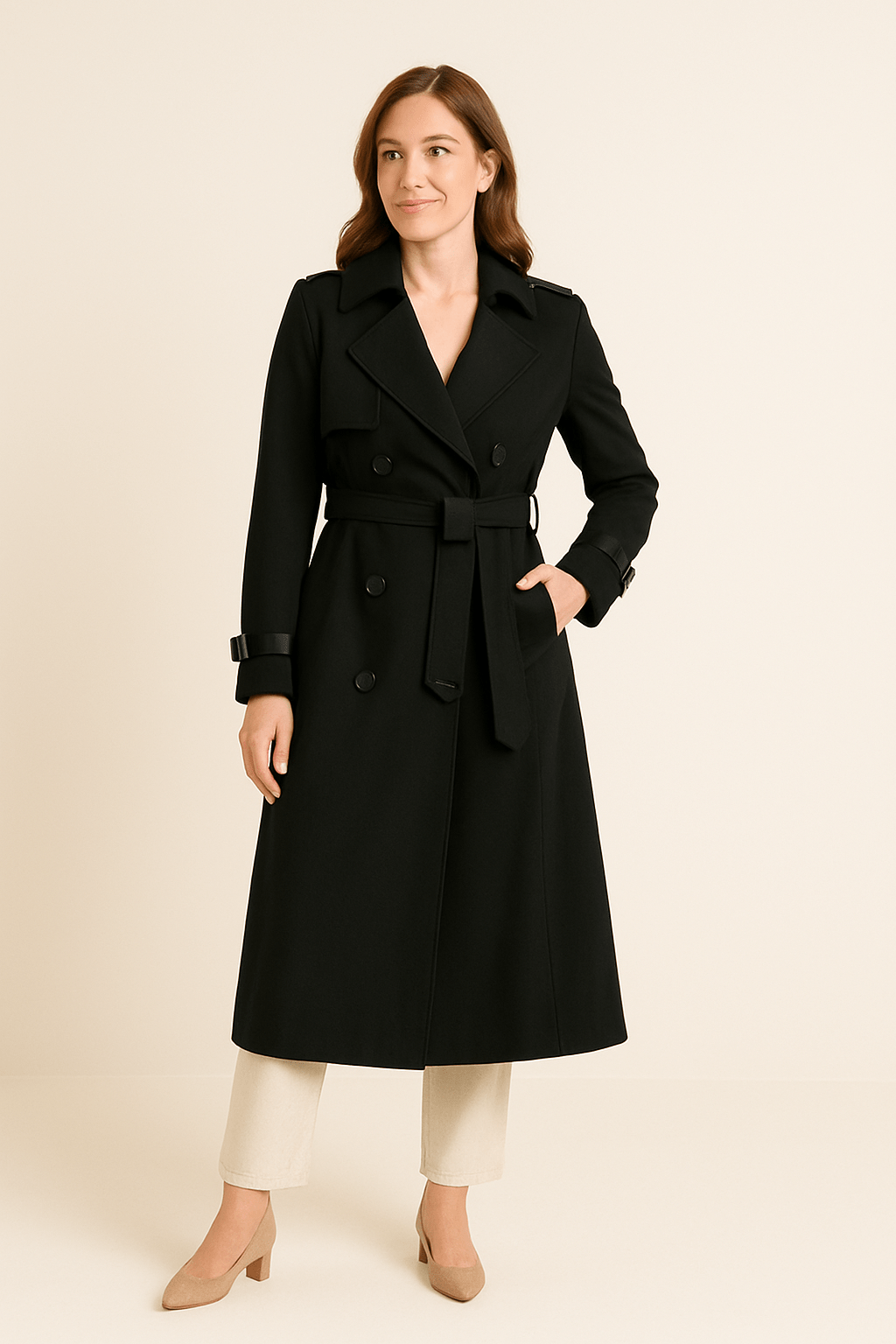 Women’s Tailored Trench Coat | Belted Mid-Length Style