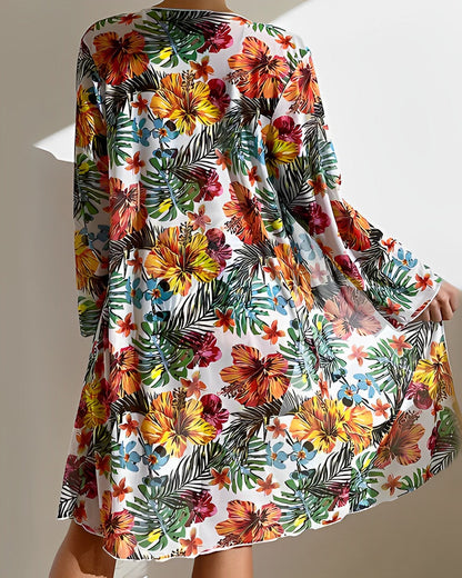 Image of Ashley | Women's High-Waisted Floral Print Swimsuit Set