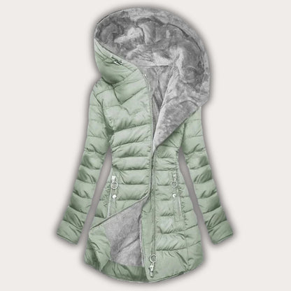 Aubrey | Asymmetrical Hooded Puffer Coat