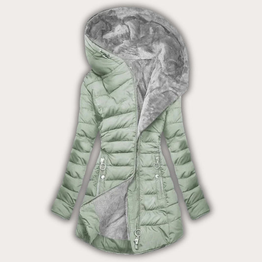 Aubrey | Asymmetrical Hooded Puffer Coat