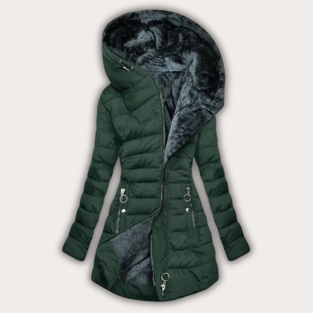 Aubrey | Asymmetrical Hooded Puffer Coat