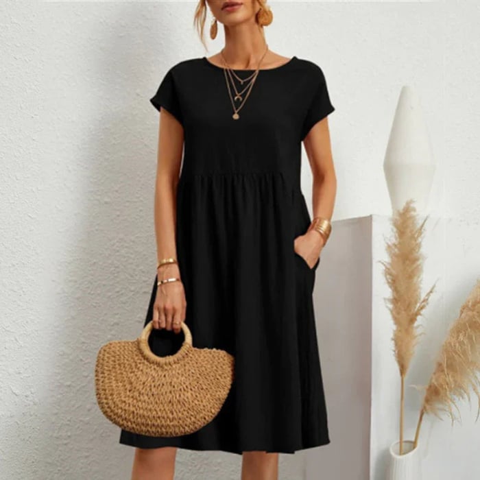 Women's Hannah Cotton Dress, Round Neck