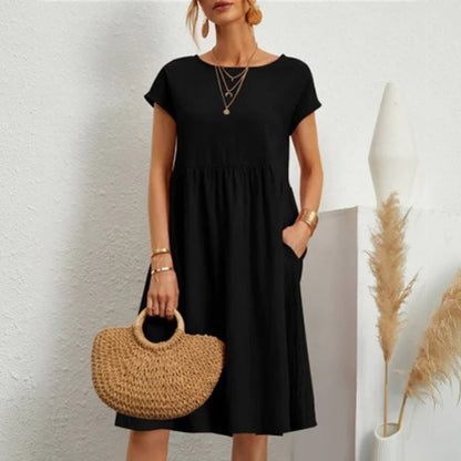 Women's Hannah Cotton Dress, Round Neck