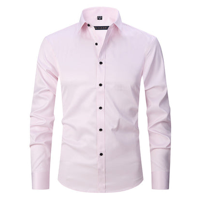 Allen – Long-sleeved slim men's shirt in solid stretch