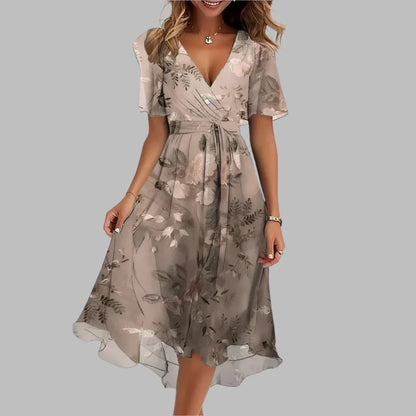 Women's Elegant Flower Bodycon Midi Dress