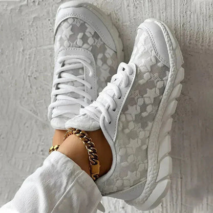 Airy Star Design Tie Up Women's Shoes