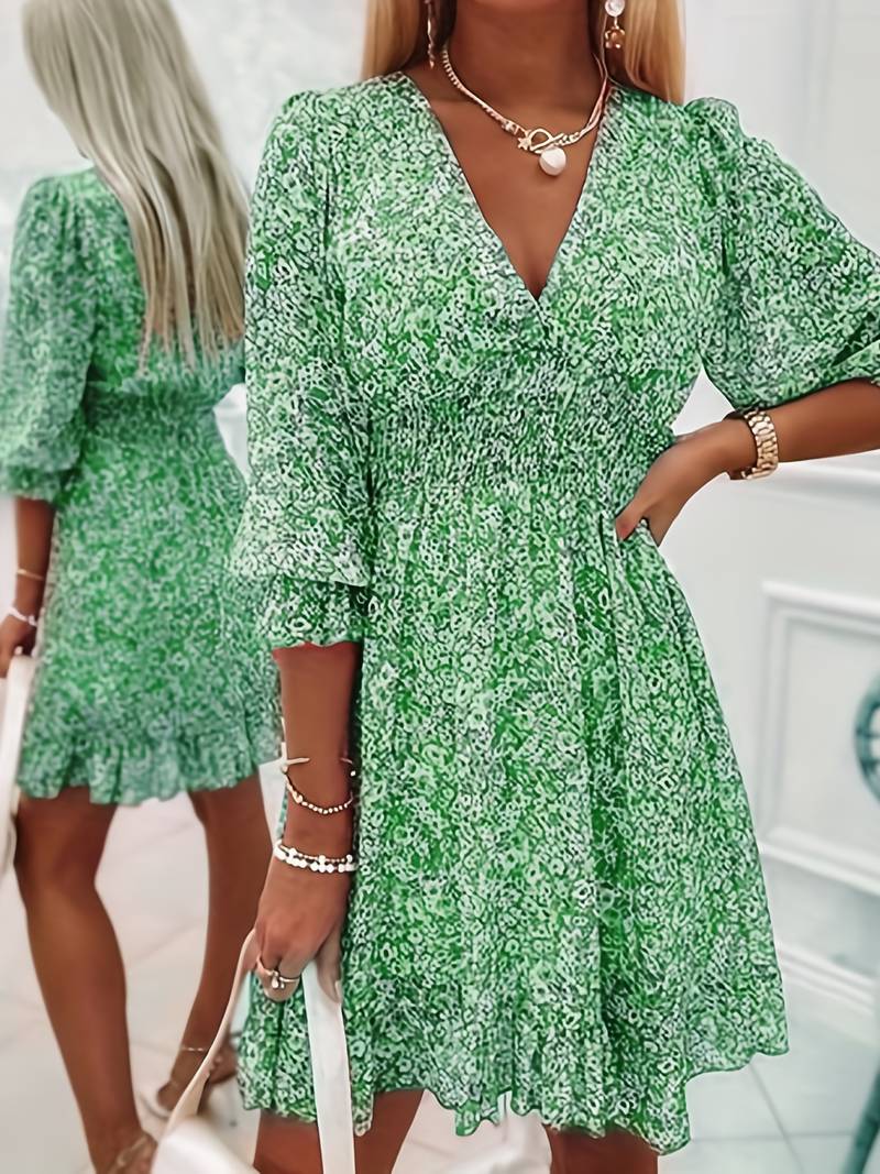 Boho Puff Sleeve Dress: Grace