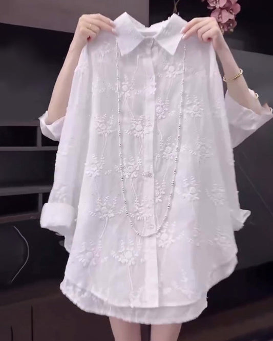 Casual Floral Relaxed Fit Blouse - Olytrend