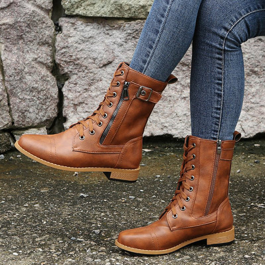 Winona | Lace-Up Military Style Boots for Women