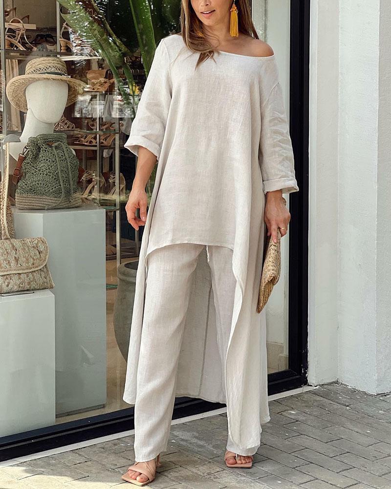 Beatrix | Elegant Two-Piece Tunic and Pants Set for Women