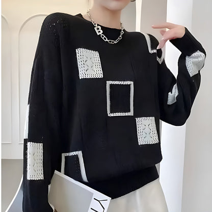 Anastasia – Elegant Knit with Geometric Detailing