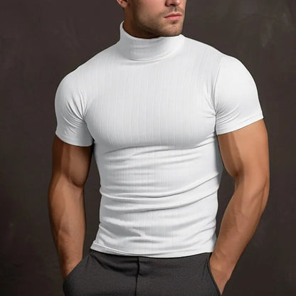 Alejandro - Plain turtleneck t-shirt for men