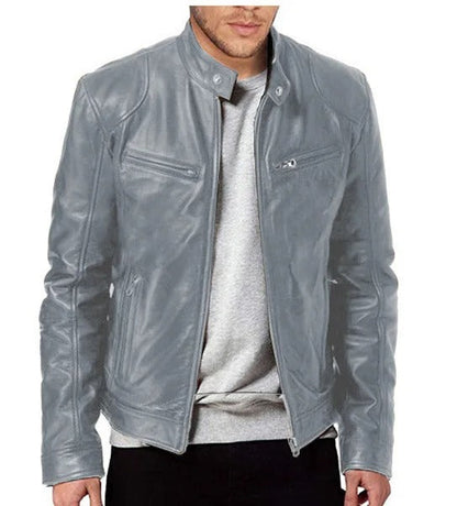 Brodie jacket in PU leather with stand-up collar