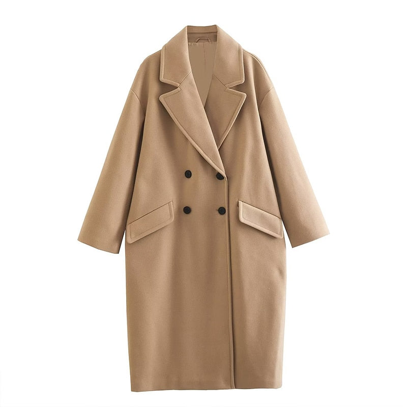 Zinaida | Long Crossed Coat for Women — Urban Style & Guaranteed Confidence