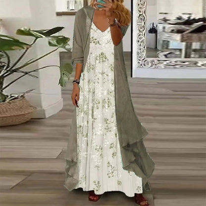 Aurélie | Long Flowing Dress with Floral Print