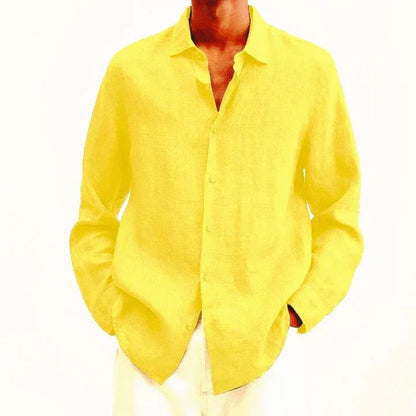 Versatile and lightweight linen shirt for men, elegantly styled