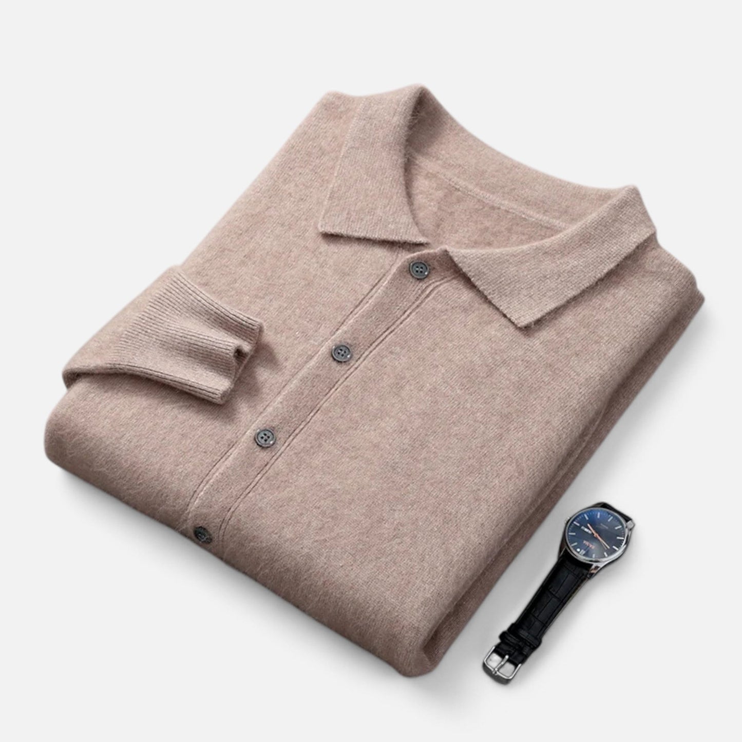 Ancient World | Men's Polo Collar Sweater Jacket Timeless