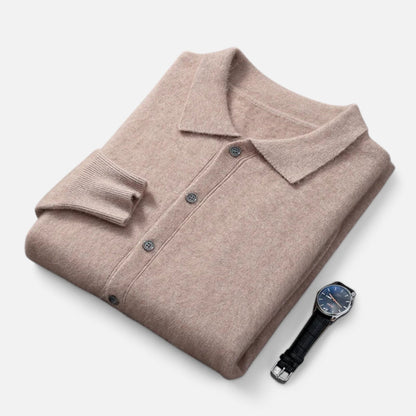 Ancient World | Men's Polo Collar Sweater Jacket Timeless