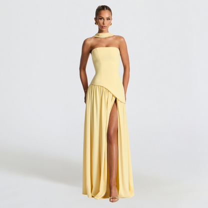 Vania | Strapless Evening Dress – Sexy Elegance With High Slit